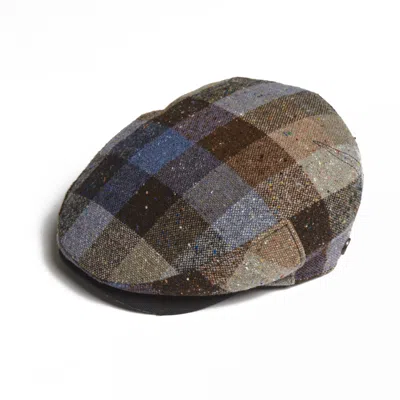 Dasmarca Hats Tailor Blue Checks Ukranian Tweed Wool Cap For Men