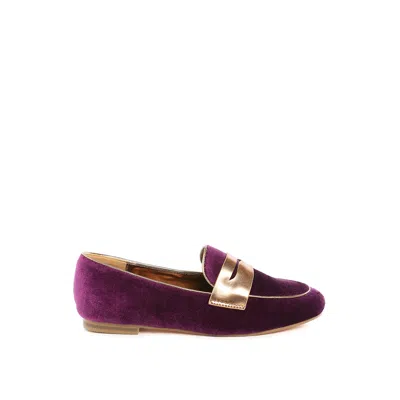 Rag & Co Women's Purple Malta Penny Strap Velvet Loafers In Puprle