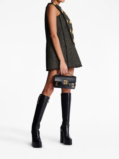Balmain Women B-buzz 17 Leather Shoulder Bag