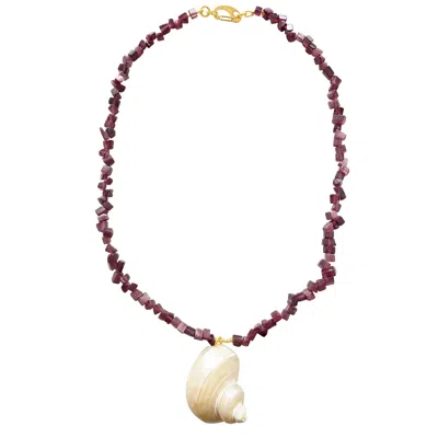 Smilla Brav Women's Pink / Purple / White Shell Jade Necklace Sienna