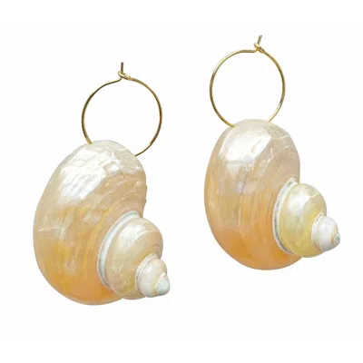 Smilla Brav Women's Gold / White Shell Earrings Sienna