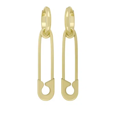 Bad Without Reason Women's Safety Pin Earrings - Solid Gold