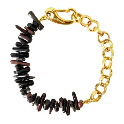 Smilla Brav Women's Gold / Black Black Coral Bracelet Amelie
