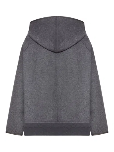Bottega Veneta Women Double Face Wool Hooded Blouson With Leather Piping