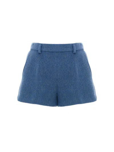 Gucci Logo Embroidered Shorts In Blue