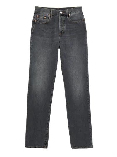 Gucci Regular Fit Dark Denim Pants  In Black