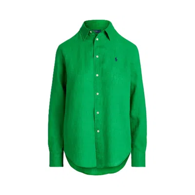 Polo Ralph Lauren Women's Shirts Ralph Lauren - Classic-long Sleeve-button Front Shirt - Green