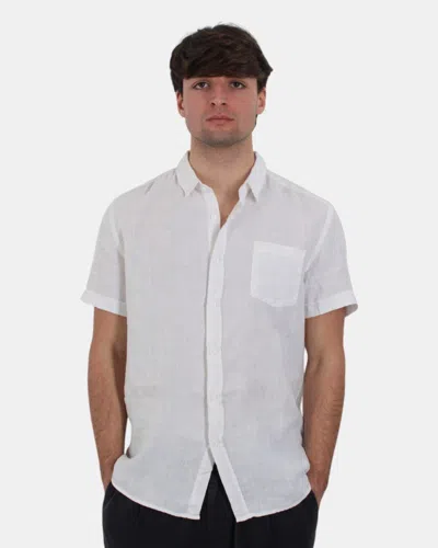 40 Weft Shirt Shirt  Half Sleeve With Pocket - 40w441 White