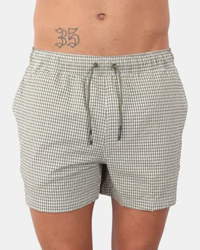 K-way Boxer Sea K Way Mod. Hazel Check Beach - Azx White/green Lichen In Green
