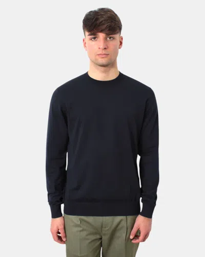 Paolo Pecora Black Sweatshirt With Classic Crew Neckline In Black