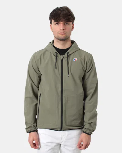 K-way Hoodie With Zip Mod. Jourdain Travel - V15 Green Lichen In Green