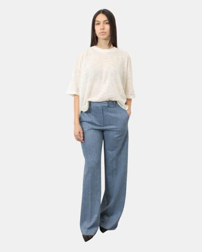Circolo 1901 Ominine Pants  In Mixed Linen And Cotton - Dark Ash
