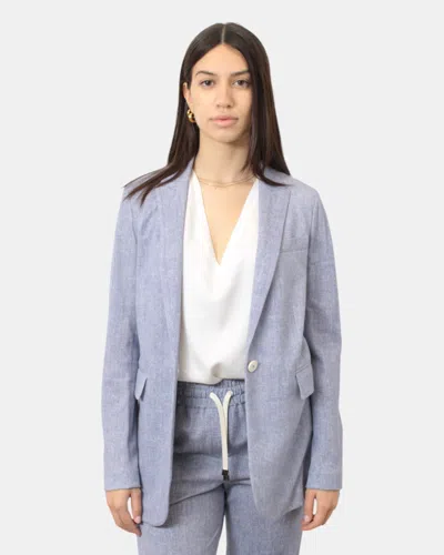 Circolo 1901 Double-breasted Blazer  In Piquet - Dark Sky In Blue
