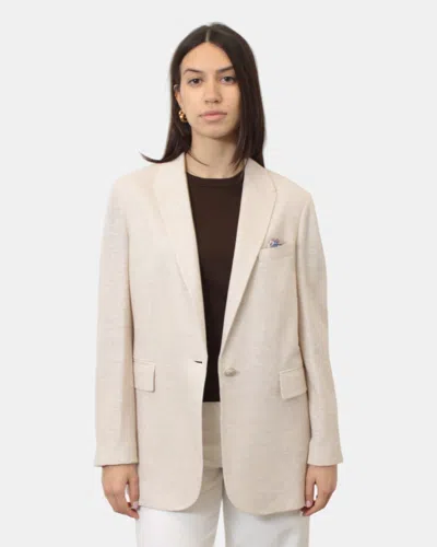 Circolo 1901 Blazer Monopetto  In Mixed Linen And Cotton - Sugar