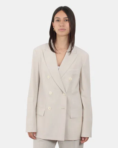 Jucca Double-breasted Blazer  With Contrasting Lining - 923 Resin In Neutral