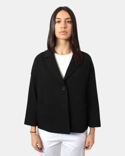 Circolo 1901 Blazer Monopetto  In Sweatshirt - Black In Black