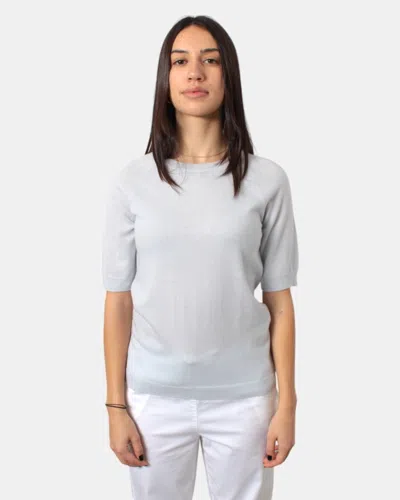 Max-mara-leisure T-shirt With Round Neck Mm Max Mara Mod. Win - 001 Sky
