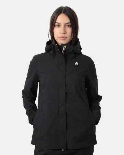K-way Jacket Marguerite Eco Stretch Dot V Usy Black Pure In Black