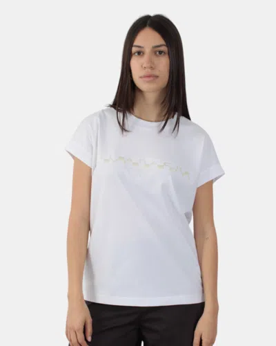 Liviana Conti T-shirt  With Embroidery Logo - A01-0 White In White