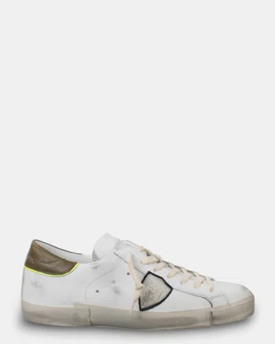 Philippe Model Sneakers  Mod. Prsx Low - Vv08 Veau Vintage/blanc Militaire In White
