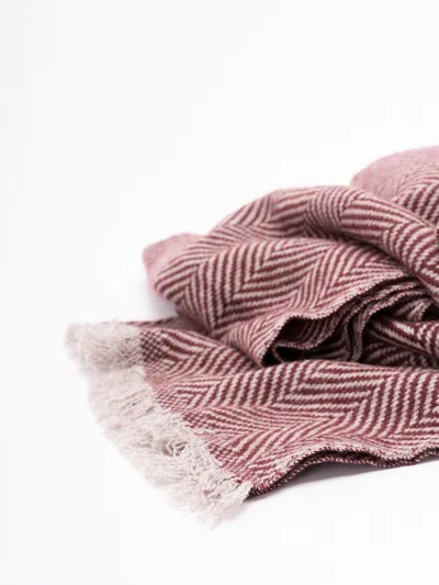 Brunello Cucinelli Men Cashmere Chevron Scarf In Brown