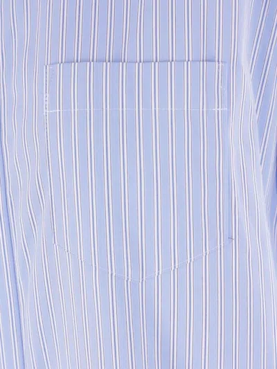 Sacai Striped Shirt Dress In Blue