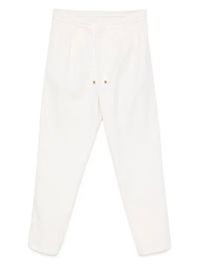 Brunello Cucinelli Cotton Track Pants In White