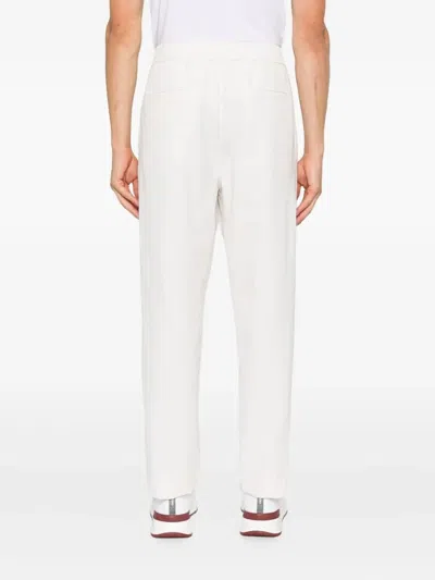 Brunello Cucinelli Cotton Track Pants In White
