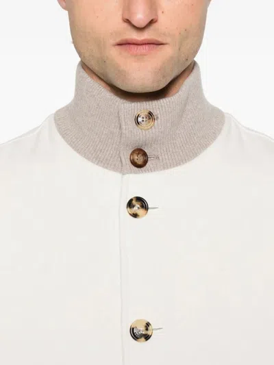 Brunello Cucinelli Wool Bomber Jacket Puffer Jackets White In White