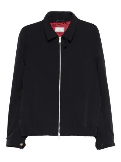 Brunello Cucinelli Zip-fastening Elasticated-hem Bomber Jacket In Black