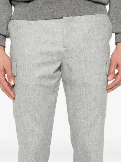 Brunello Cucinelli Wool Cargo Pants In Gray