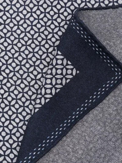 Brunello Cucinelli Geometric-pattern Silk Scarf In Blue