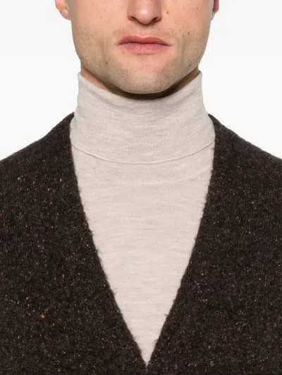 Brunello Cucinelli Men Turtle-neck Fine Gauge Sweater In Neutral