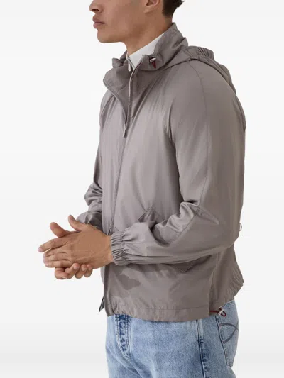 Brunello Cucinelli Water Resistant Blouson Jacket In Gray