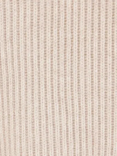 Brunello Cucinelli Ribbed Embellished-cuff Sweater In Nude