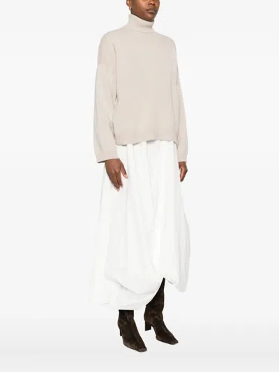Brunello Cucinelli Women English Rib Turtle-neck Sweater In Neutral