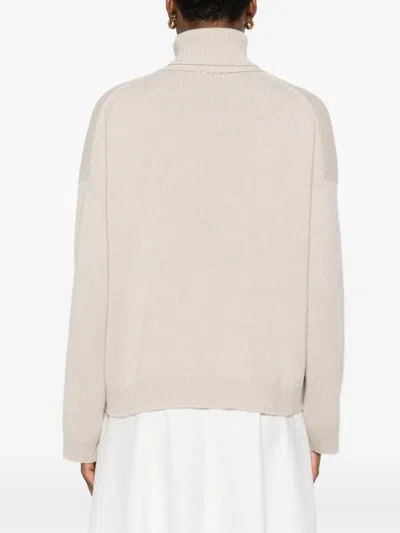 Brunello Cucinelli Women English Rib Turtle-neck Sweater In Neutral