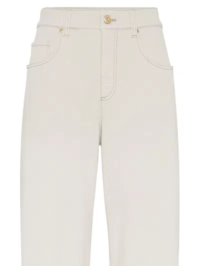 Brunello Cucinelli High-rise Straight-leg Jeans In White
