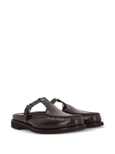 Brunello Cucinelli Women Leather Slingback Loafers