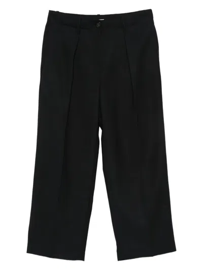 Brunello Cucinelli Pleated Wool Trousers In Black