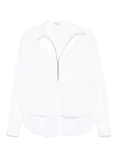 Brunello Cucinelli V-neck Blouse In White
