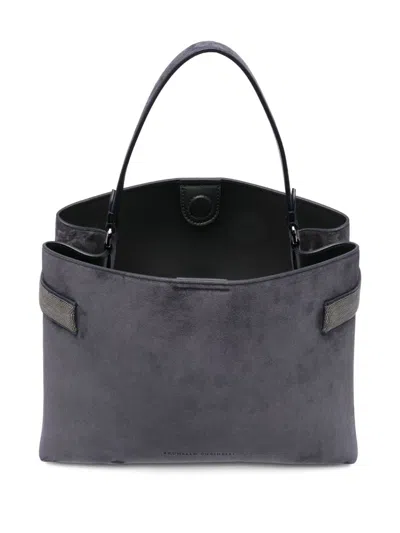 Brunello Cucinelli Women Suede Leather Handbag