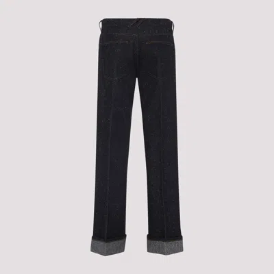Burberry Indigo Jeans With Turn-ups In Black