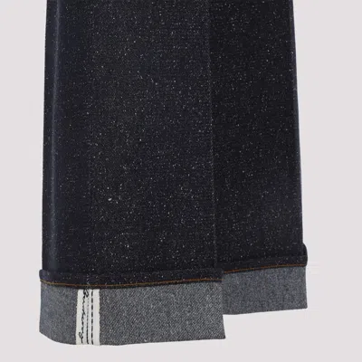 Burberry Straight Leg Rolled Cuff Denim Trousers In Black
