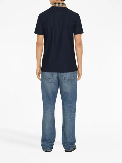 Burberry Check Collar Cotton Polo Shirt