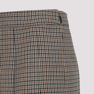 Celine Pleated Wool Checkered Mini Skirt