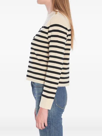 Celine Women Triomphe Cashmere And Wool Sweater In Multi