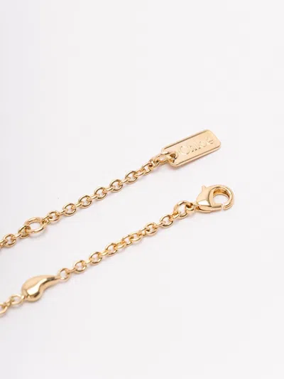 Chloé Vintage Gold Necklace With Cursive Name Pendant And Delicate Chain In Gold