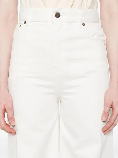 Chloé High-waisted Wide-leg Pants With Five-pocket Styling In White