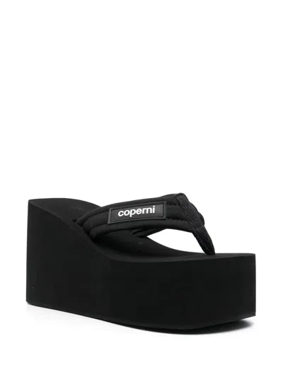 Coperni Wedge Heel Platform Sandals With Thong Strap